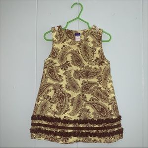 Green and Brown Paisley Dress